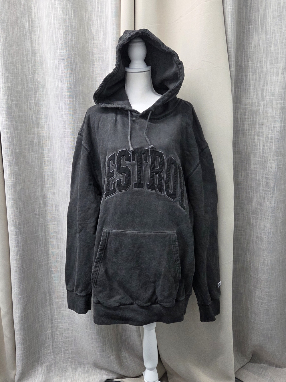 HUF Destroy Rebuild Heavyweight Faded Hoodie Gunmetal Grey Wash XXL Skatercore